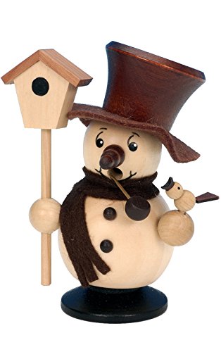 Alexander Taron Importer 35-616 Christian Ulbricht Incense Burner-Snowman With Birdhouse (Natural) -4' H X 3.25' W X 2.5' D, Brown