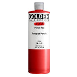 Fluid Acrylics by GOLDEN, Pyrrole Red, 16 fl. oz. Bottle, Professional Acrylic Paint, SemiOpaque