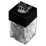 Universal Universal Paper Clips w/Magnetic Dispenser, Wire, 13/8, Silver, 12/100 Ct Bxs
