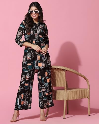 Toplot Co-Ord Set For Women (Collar-Pair-5134-Black-M),Black,,B0CPV3CTPQ