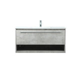 Elegant Decor Roman 40 Aluminum Alloy Mdf Single Bathroom Vanity In Gray
