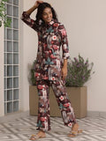 Libas Women'S Silk Blend Regular Co Ord Set (39033 Brown