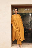 Anni Designer Women'S Rayon Viscose A-Line Printed Kurta With Palazzo (Khergam Yellow_M_Mustard_Medium),Mustard,M,Rayon,Regular,