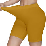 KYDA Women's Anti Bacterial Cycling Shorts Under Skirt Biker Shorts High waist Stretchable Yoga Shorts & Gym Workout Skin Fit Shorties(MustardYellow_L),Mustardyellow