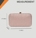 Adisa Textured Formal Party Clutch With Gold Chain For Women And Girls (Cl104-Pin),Pink Taupe,,B0CS3NCF33