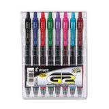 Pilot Products - Pilot - G2 Roller Ball Retractable Gel Pen, Assorted Ink, Fine, 8 per Pack - Sold As 1 Set - Gel ink formula. -