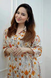 Greciilooks Womens A-Line Rayon Regular Fit Kurta Set (Offwhite, Large)