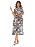 Leriya Fashion Women Rayon Below The Knee Western Casual Dress (LF-WD1193-01_Black_M)