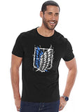 Adro Mens Attack On Titan Cotton T-Shirt (Xl, Black)