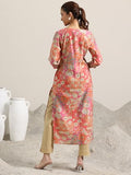 Libas Women'S Silk Blend Printed Regular Kurtas (29476Oc_Peach
