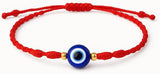 7-Knot Red Evil Eye Handmade Bracelet Set of 2, Rakhi for Brother, Bhaiya | Adjustable Good Luck Protection Bracelet, Lucky Kabbalah for Men and Women