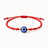 7-Knot Red Evil Eye Handmade Bracelet Set of 2, Rakhi for Brother, Bhaiya | Adjustable Good Luck Protection Bracelet, Lucky Kabbalah for Men and Women