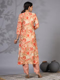 Anni Designer Women'S Rayon Blend Straight Printed Kurta With Pant (Nissu Orange_S_Orange_Small),Orange,S,Rayon Blend,Regular,Kurta