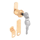 PrimeLine U 9944 Drawer and Cabinet Lock Secure Important Files and Drawers, 7/8 in., Diecast Housing with Brass Finish, Fits