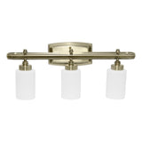 All The Rages Essentix 3-Light Glass & Metal Vanity Fixture In Antique Brass
