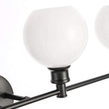 Living District Indoor Modern Home Decorative Bright Ceiling Collier 4 Light Black And Frosted White Glass Wall Sconce
