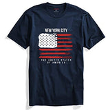 Adro Usa American Flag Printed Cotton T-Shirts For Men (R22-M-Nww-Nb_Navy_2Xl)