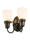 Meyda Tiffany 188456 Transitional Two Light Wall Sconce From Revival Collection In Craftsman Brown Finish, 36.00 Inches