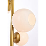 Living District Wells 4-Light Mid-Century Metal Pendant In Brass And White