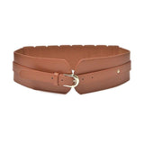 Heyol Fashion Pu Width Belt, Elastic Stretchy Wide Belt Retro Leather Waist Belt, Elastic Wide Stretch Wrap Buckle Waistband Wai