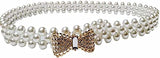 Romp Fashion Simple And Elegant Pearl Stretchable Waist Belt For Casual And Partyware
