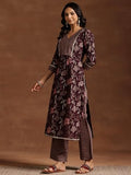 Libas Women'S Silk Blend Kurta Set (36814 Burgundy M