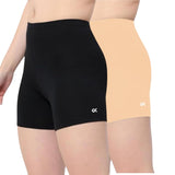 Xjarvis Lucia Shorts For Women Stretchable Yoga Shorts Soft Squat-Proof & Breathable Cycling Running For Skin Fit Tights & Gym Short Pack Of 2 (Black Skin Xl),Pack of 2 - Black/Sk,,B0DZHG4ZTV