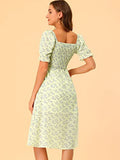 Toplot Dresses For Women Knee Length With Floral Print(Dress-5107-Pista-Xs),Pista,,B0C4DKPB3Y