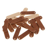 Bnf 8x20pcs PU Leather Label Sew on Labels with Holes Engraved Tag Accessories