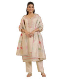 Libas Women'S Chanderi Silk Kurta Sets (99066O_Off White_M)