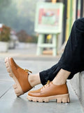 Shoetopia Women'S Block Heel Casual Shoes Tan,Tan,7,B0CSNQBL46