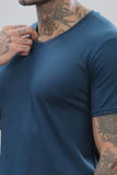 ADRO V-Neck T Shirt for Men 100% Cotton Vneck Tshirt is Ideal for Casual wear Workouts and Loungewear Adding a Stylish Touch.|VN24-PLN-SB-S Teal,Teal