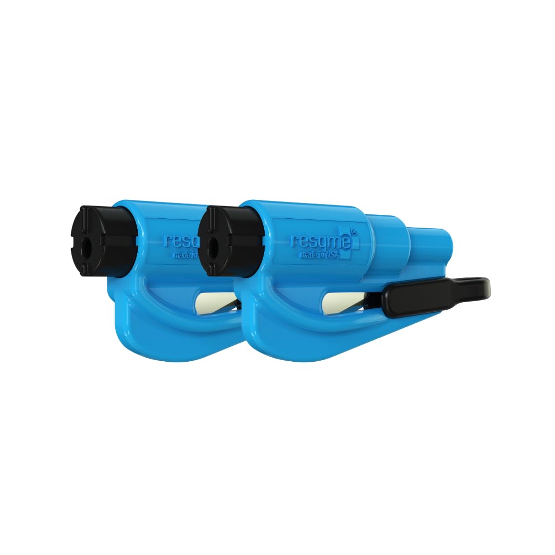 resqme, Inc. 04.100.02 resqme The Original Keychain Car Escape Tool, Made in USA, adult-unisex (Blue) - Pack of 2