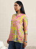 Libas Women'S Silk Blend Printed Regular Tunic Shirt (98198 Yellow Yellow L