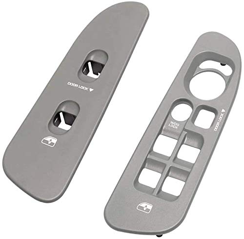 Basiker Driver & Passenger Grey Door Window Switch Panel Bezel Compatible With Dodge 2002-2010 Ram 1500 2500 3500 Front Right & 