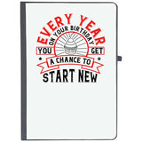 Udnag Ruled Notebook Diary Birthday | Every Year On Your Birthday, You Get A Chance To Start New, [A5 80Pages 80Gsm]