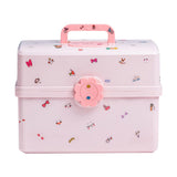 MASKMELLOW Shapeazy Hair Accessories Organizer for Girls,3-Layers Plastic Box with Fold Tray and Handle, Portable Lockable Conta