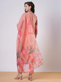 Anni Designer Women'S Rayon Viscose Printed Straight Kurta With Pant & Dupatta (Bheya Peach_L_Peach_Large),Peach,L,Rayon Blend,Classic,