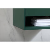 Elegant Decor Roman 24 Aluminum Alloy Mdf Single Bathroom Vanity In Green