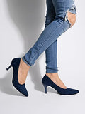 Shoetopia Women'S Block Heel Pumps Blue /Eu35 / Uk2,Blue,2,B0C3RMSGCT
