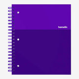 Hamelin 1 Subject 8.5X11 Hard Cover Double Wire Spiral Notebook Graph Ruled 4 Square Per Inch 150 Pages Ultra Violet Scribzee