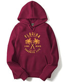 Adro Men'S Cotton Neck Hooded Sweatshirt (H21-M-Fll-Mr_Maroon_S)
