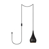 Living District Nora 1-Light Mid-Century Aluminum Pendant In Black