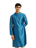 Diwas By Manyavar Men'S Art Silk Self Design Kurta (Mid Blue,L)