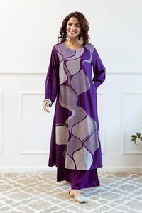 Gosriki Women'S Rayon Blend Straight Printed Kurta With Palazzo (Dakshayini Begani-Vks01-Gs_M_Begani_Medium),Begani,,B0DKX7G5GY