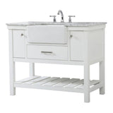 Elegant Decor Clement 42 Aluminum MDF Single Bathroom Vanity in White