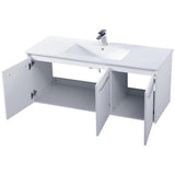 Elegant Decor Rasina 48 Single Porcelain Top Floating Bathroom Vanity In White