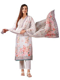 Gosriki Women'S Cotton Blend Straight Printed Kurta With Pant & Dupatta (Try Cream-Gs_S_Cream_Small),Cream,,B0D578Y5ZQ