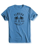 Adro Florida Paradise Life Mens Printed T-Shirt (M, Sky Blue)