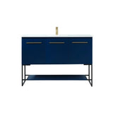 Elegant Decor Sloane 48 Mdf And Steel Single Bathroom Vanity In Blue